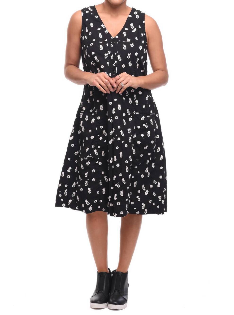 NEW TULIP CLOTHING poppie sleeveless dress in pineapple
